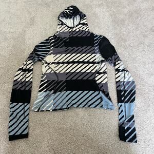 Free People Movement Women's‎ Athletic Lightweight Hoodie Grey Black Size S